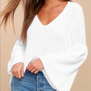 White Free People sweater